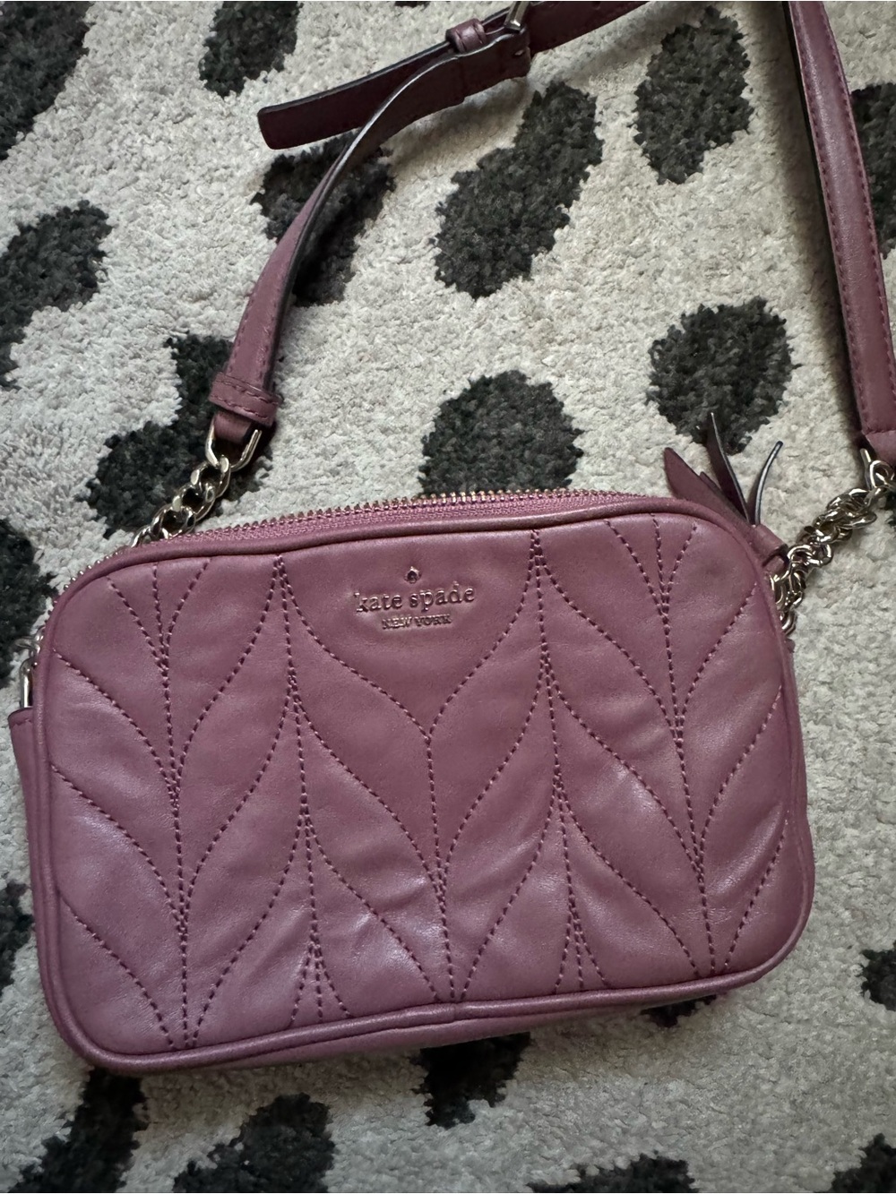 kate spade Quilted Leather Crossbody Bag - Dusty Mauve